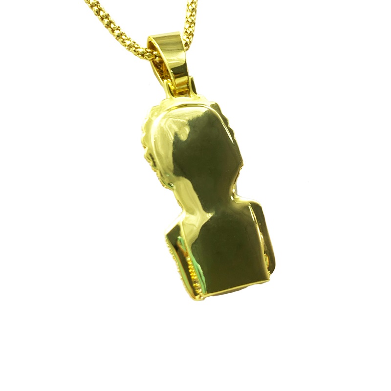 Zircon масивно взривно момиче главата hip хоп медальон