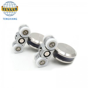 плъзгаща се врата ролков колелото на стъкло врата висящи колела, подходящи хардуер плъзгащи врата