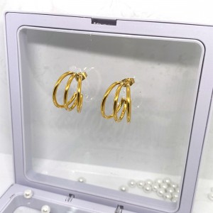 Неръждаема стомана Вакуум златно покритие 18K N14K обеци