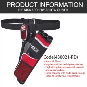 Nika стрелба с лък 430021 RH червен цвят 3 тръба хип колч ловна тренировка стрелба с лък quiver държач лък колан талията обесен целеви колча...