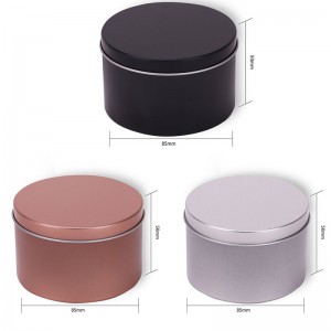 8oz черен лапълна свещ буркан ароматерапия метални опаковъчни свещи JAR 85 * 50mm