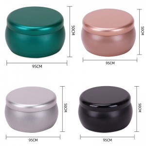 Потребителски екологосъобразен матова черна празна свещ буркан с Lid95 * 50mm