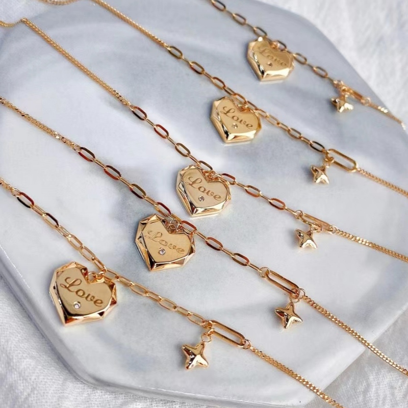 TUOCHEN бижута производител моден дизайн 18kn14kn10n9kn сребро 925 златен сърце стил гривна за жени