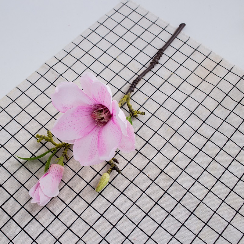 Гореща продажба единичен клон изкуствен коприна цвете изкуствено магнолия цвете за сватбена маса украсяват
