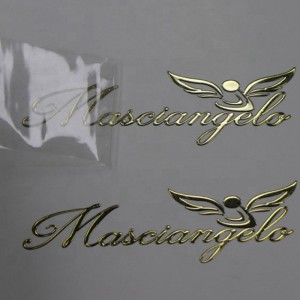 Потребителски тънък самозалепващ се електроформ метален фолио никел стикер на продукта метален 3D лого стикер за мобилен телефон