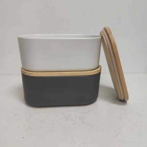 Търговия на едро с дървен капак керамични кантарински буркан stoneware