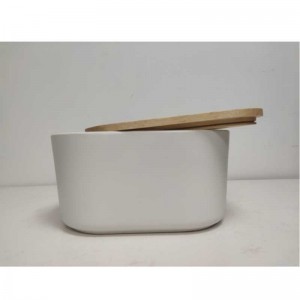 Търговия на едро с дървен капак Керамична кутия за съхранение на хляб