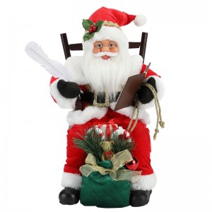 45cm Santa Claus Седнал на стол писане и четене книга декорация фигурка колекция тъкан празник фестивал персонализиран елемент