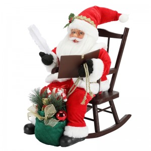 45cm Santa Claus Седнал на стол писане и четене книга декорация фигурка колекция тъкан празник фестивал персонализиран елемент