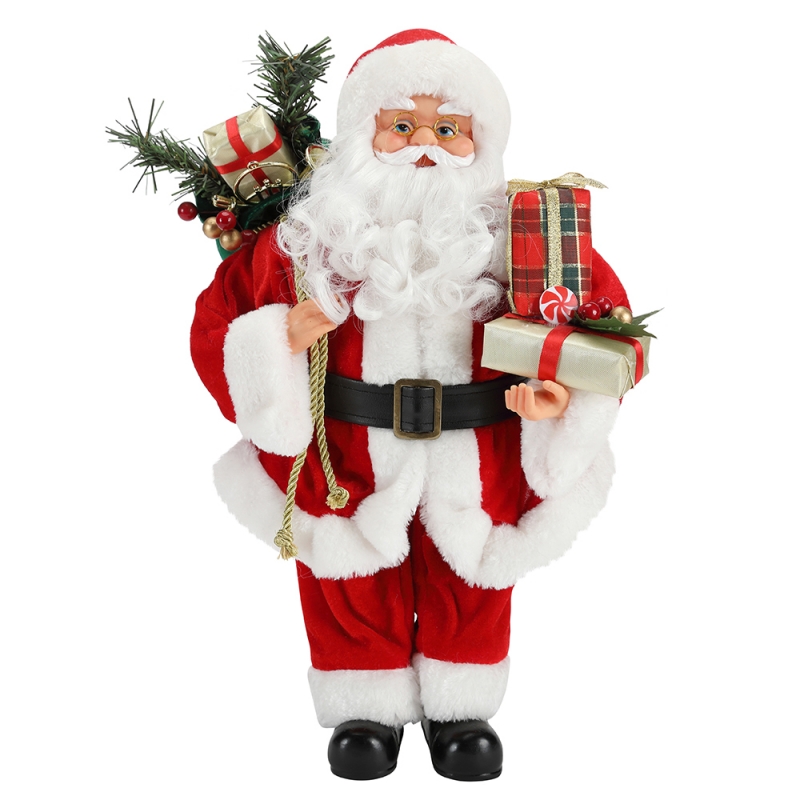 42cm Коледна стояща Santa Claus украшение декорация фигурка колекция тъкан празник фестивал xmas plush персонализиран елемент