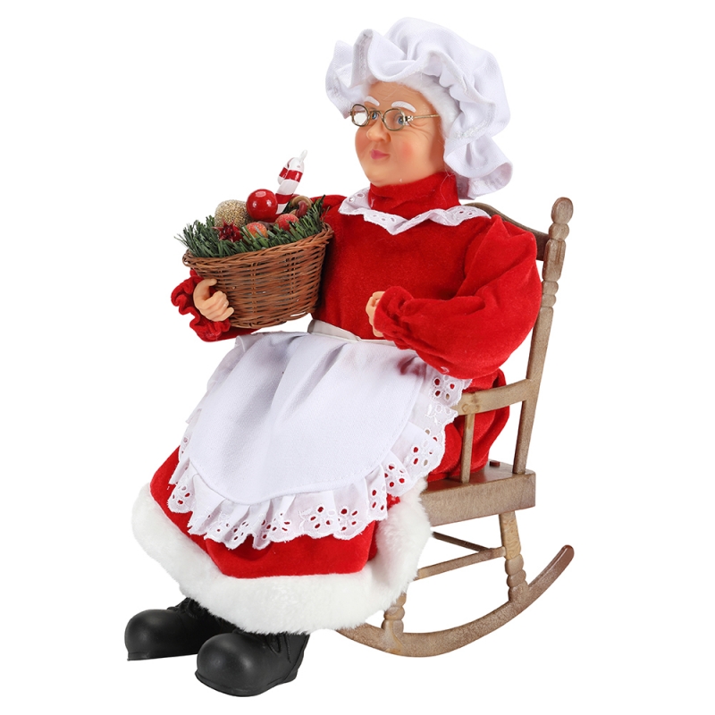 45cm анимирани Дядо Коледа, които седят на стол електрически музика, движеща се коледна декорация фигурка кукли празник празник фестивал