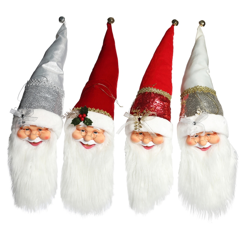 20 ~ 70cm Коледа Santa Claus главата орнаменти декорации дърво висящи фигурки колекция кукли висулка малки традиционни Xmas