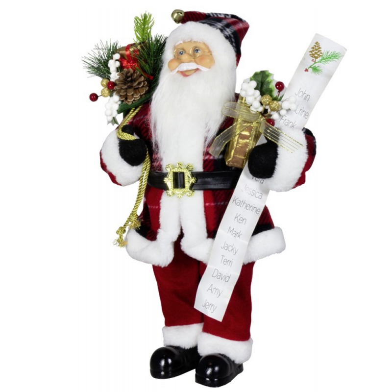 80 cm Коледна украса Santa claus подарък чанта име списък борова конус орнамент Коледа играчка за дома навигад