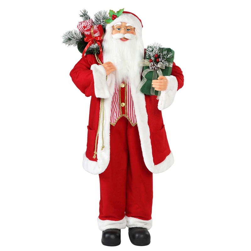30 ~ 110cm Коледно стояща Santa Claus с подаръчна чанта Оркомент декорация Традиционна празнична фигурка колекция Коледа серия