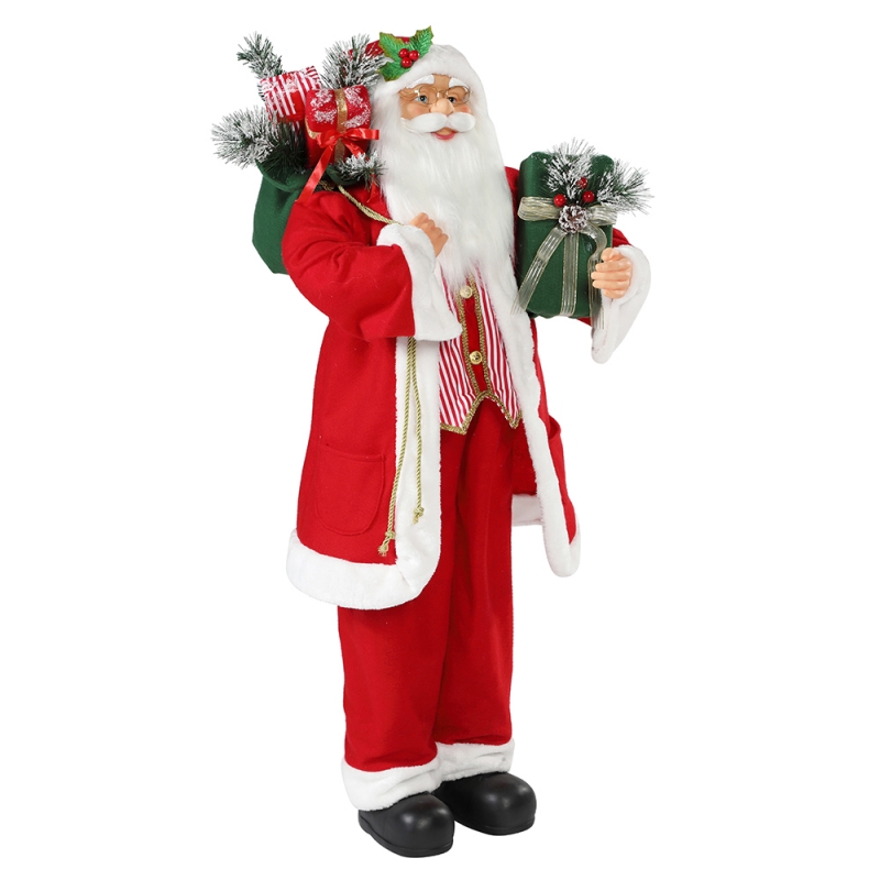 30 ~ 110cm Коледно стояща Santa Claus с подаръчна чанта Оркомент декорация Традиционна празнична фигурка колекция Коледа серия