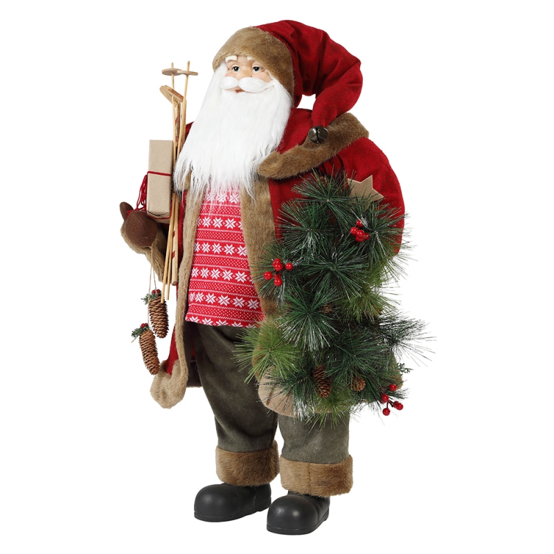30 ~ 110cm Коледно стоене Santa Claus с декорация на венец за декорация на венец, традиционна фигурка колекция Коледа серия