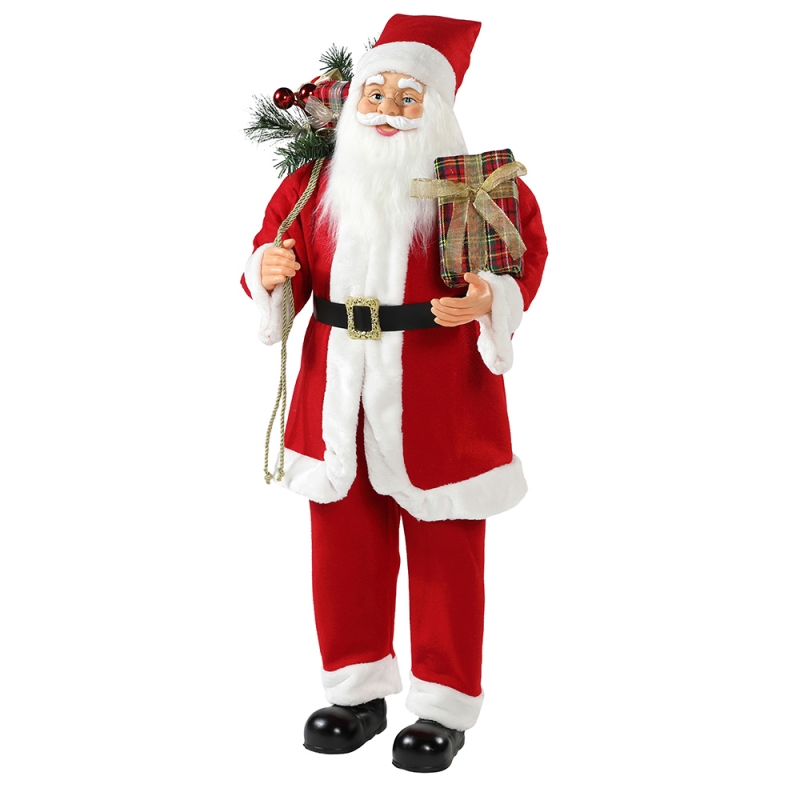 30 ~ 110cm Коледна стояща Santa Claus с подаръчна чанта Орнамент Декорация Традиционна фигурка Колекция Коледа Серия