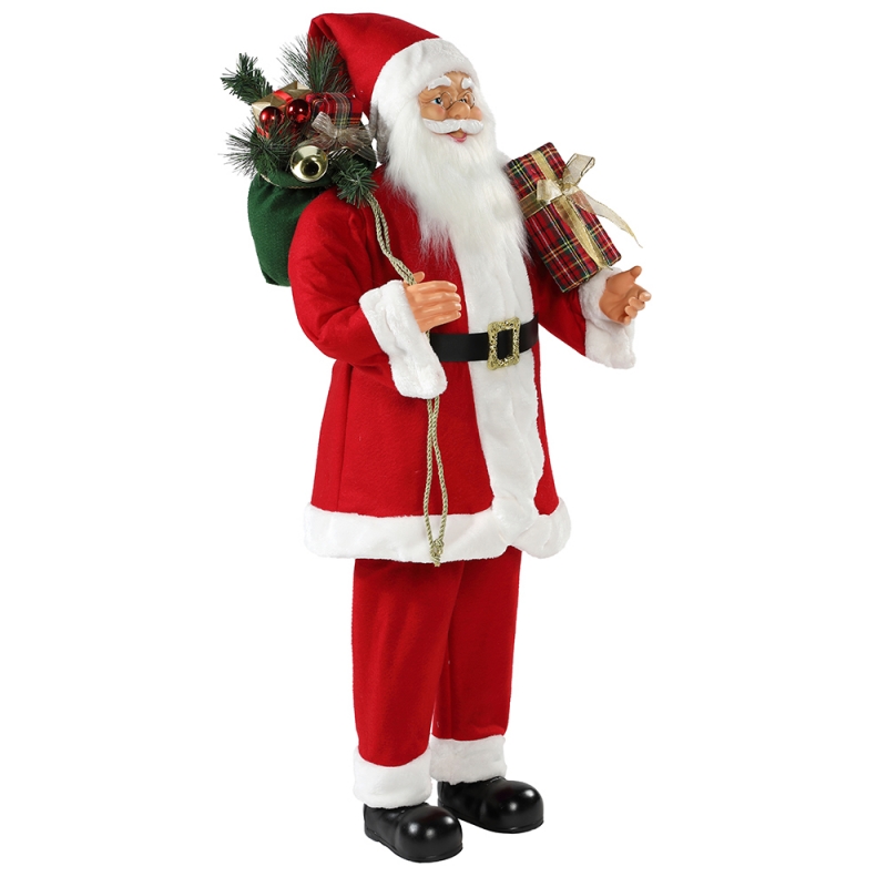 30 ~ 110cm Коледна стояща Santa Claus с подаръчна чанта Орнамент Декорация Традиционна фигурка Колекция Коледа Серия