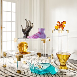 Луксозна странична маса четка месингова маса Nordic съвременна ъглови кафе маса