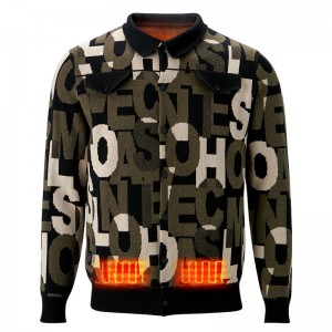 Петна стил палто за мъже, акумулаторна батерия, отопляема козина