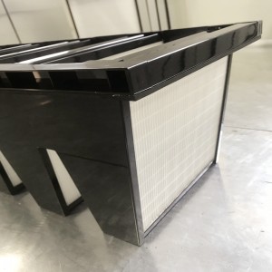 Средна ефективност F7 Пластмасова рамка 592 x 592x 292mm Мини-плисиран компактен 4 V Bank HVAC въздушен филтър