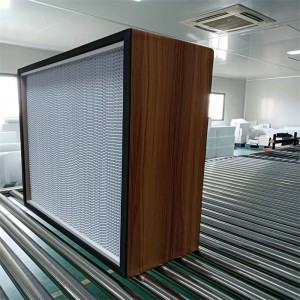 Дървена рамка Персонален чиста стая Deep Pleat HVAC HEPA панелен филтър със стабилна скорост на въздуха