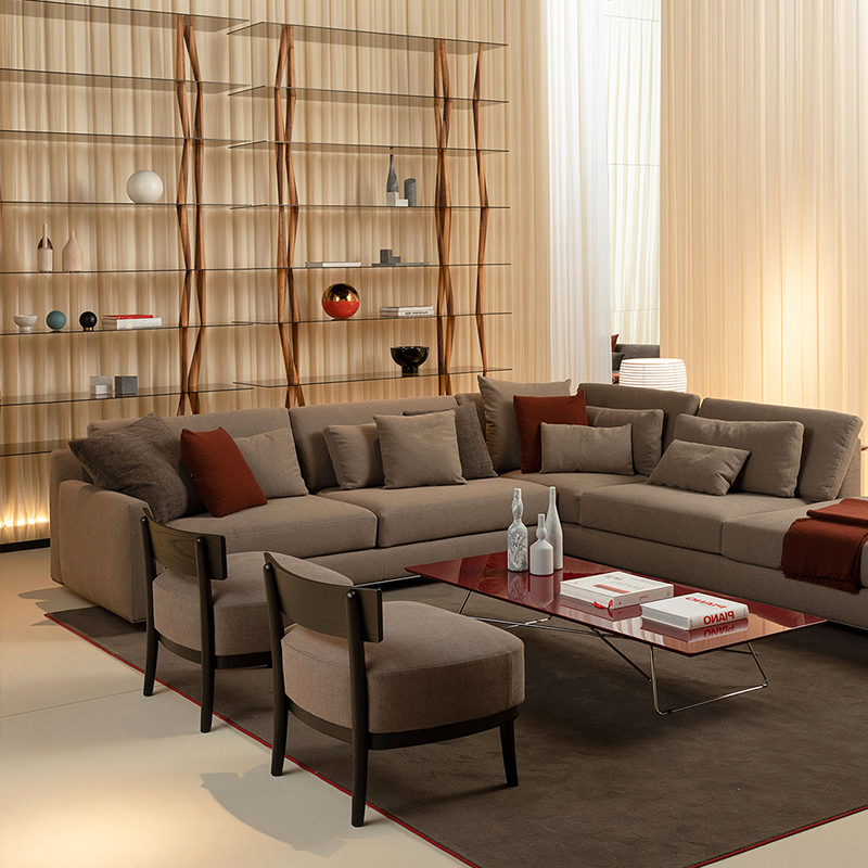Модерен дизайн мебели Комплект тапициран домашно фоайе дървена рамка акцент един диван стол