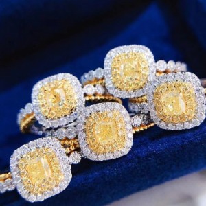 Луксозен по поръчка 9K N10K N14K N18K твърд златен пръстен prinpcess наряза 0.6ct годежен пръстен