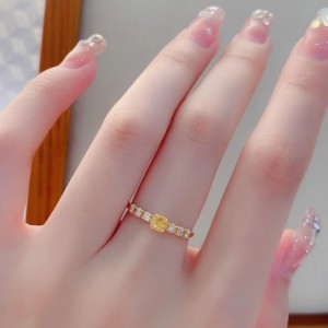 Модни бижута Производител 18K N14K N10K N9K златен един жълт диамантен камък