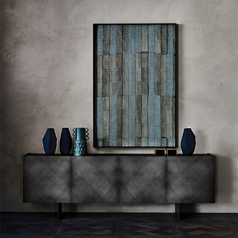 Италиански дизайнер Retro Gold Metal Credenza Extra Long Sideboard Cabinet Luxury