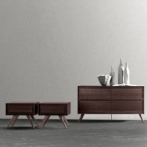 Висококачествен скандинавски античен стил дървен шкаф орех масивна дървена легла шведска шведска маса бюфет