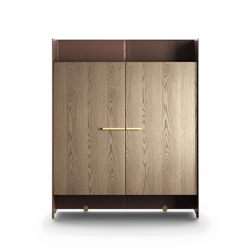Модерен италиански дизайн кожена дървена трапезария голям шкаф на шведска маса