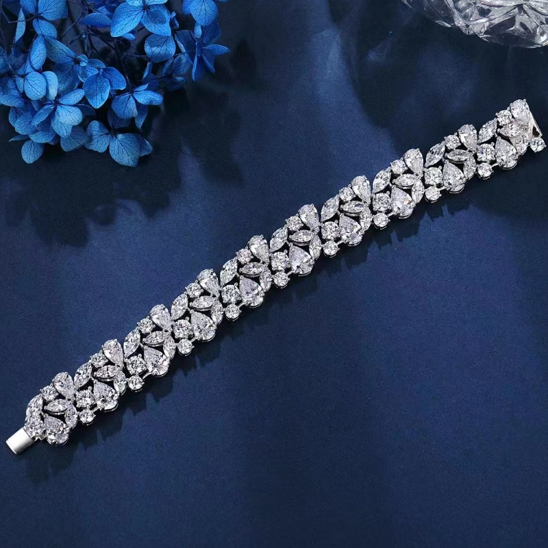 Sterling Silver 925/18k/14k/10k с 5a cz/реална диамантена гривна