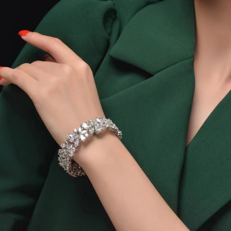 Sterling Silver 925/18k/14k/10k с 5a cz/реална диамантена гривна