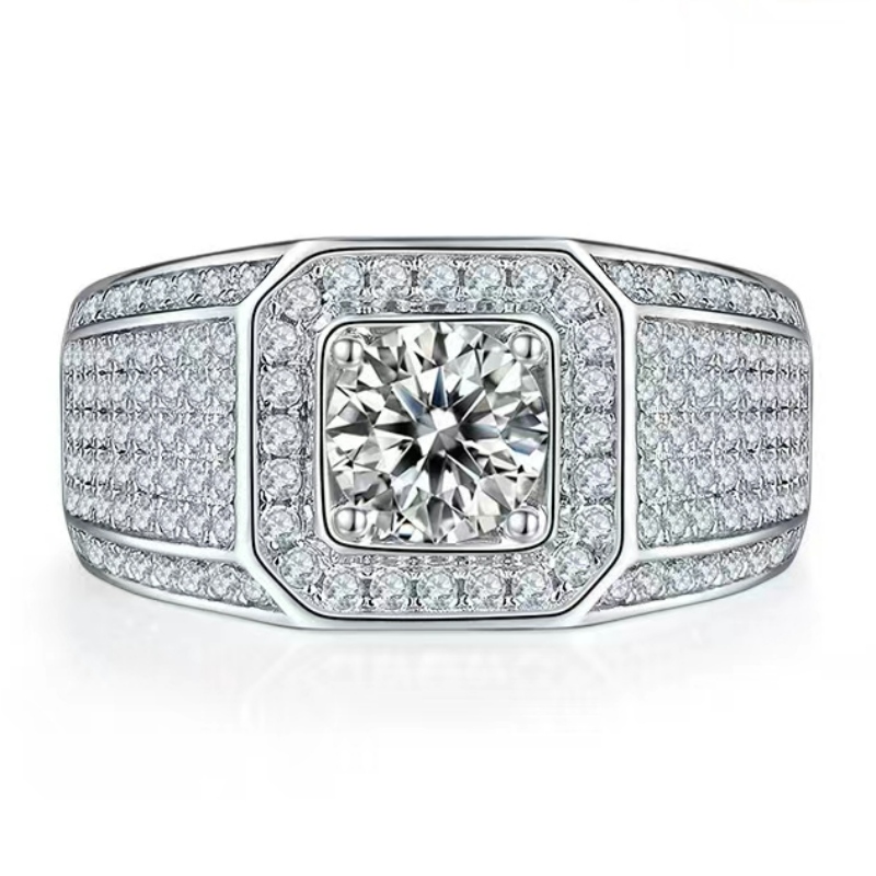 Ангажимент S925/18k/14k/10k с moissanite/истински диамант за човек