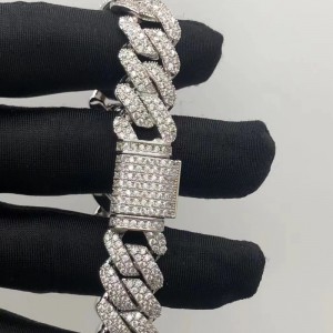 Бижута Tuochen Sterling Silver 925 с каменна гривна Moissanite за човек