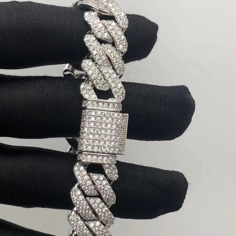 Бижута Tuochen Sterling Silver 925 с каменна гривна Moissanite за човек