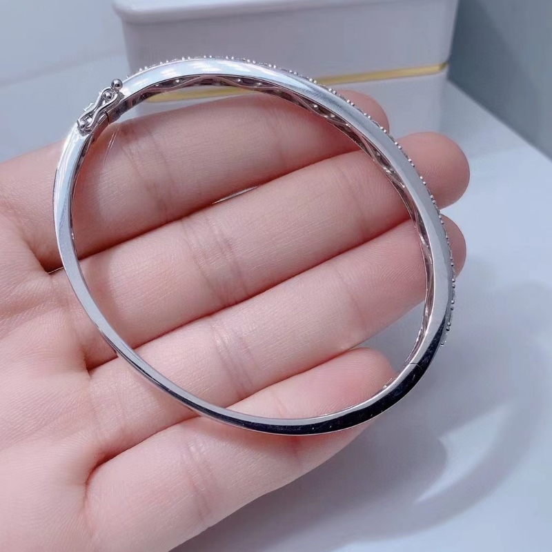 Тухен бижута по поръчка 18k злато с истинска диамантена каменна гривна за момиче