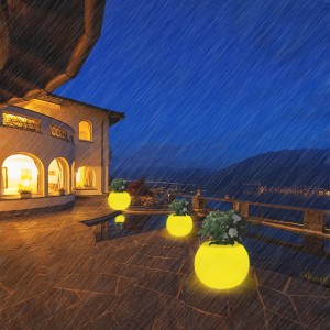 LED кръгла саксия за цветя на открито градинска водоустойчива морава светлина коледно парти ландшафтна лампа за декорация Голяма ...