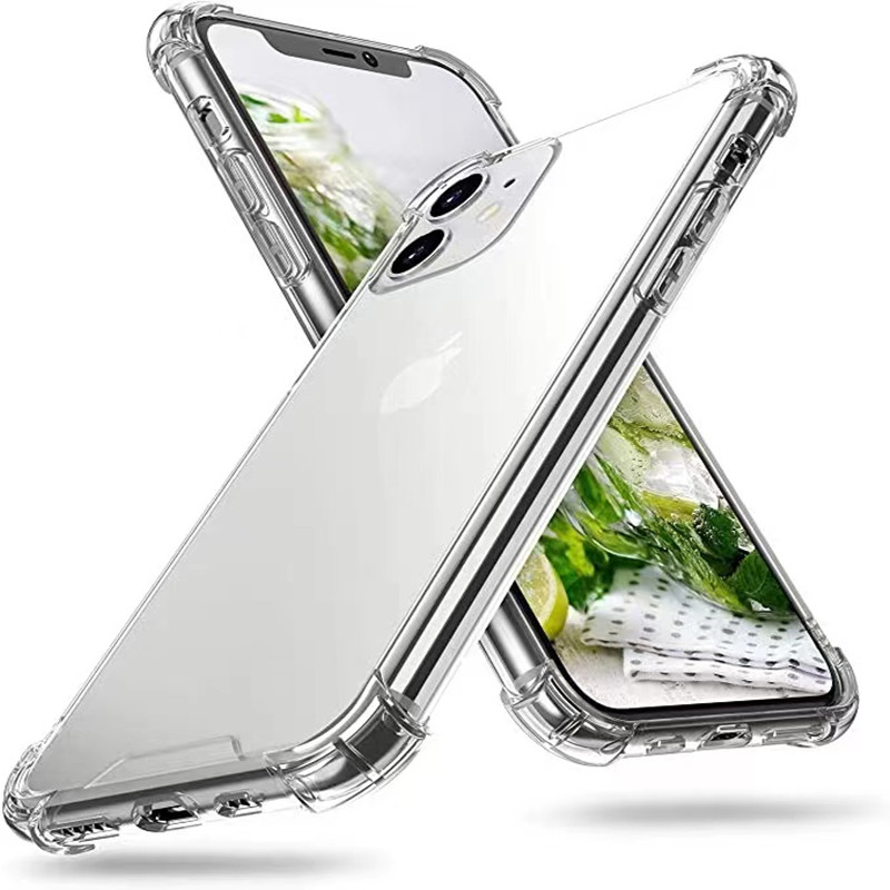 Подходящ за Apple 13Promax Телефон Калъф Прозрачен всеобхватна въздушна възглавница Силиконов калъф за телефон