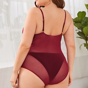 Флорална дантелена гребена подстригване на сбруя плюшено боди за нощна рокля