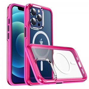Подходящ за iPhone 13 Magentic Case, прозрачен магнитен дизайн безжичен защитен калъф за бързо зареждане