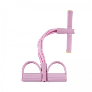 Еластично седнете издърпайте въже за корем на корема, 4-тръба еластично седнете издърпайте въже с крак педал фитнес разтягане за ...