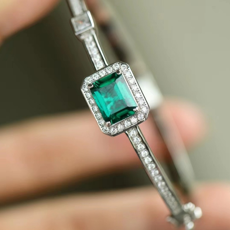 Sterling Silver 925 с високо въглеродна цветна диамантена гривна