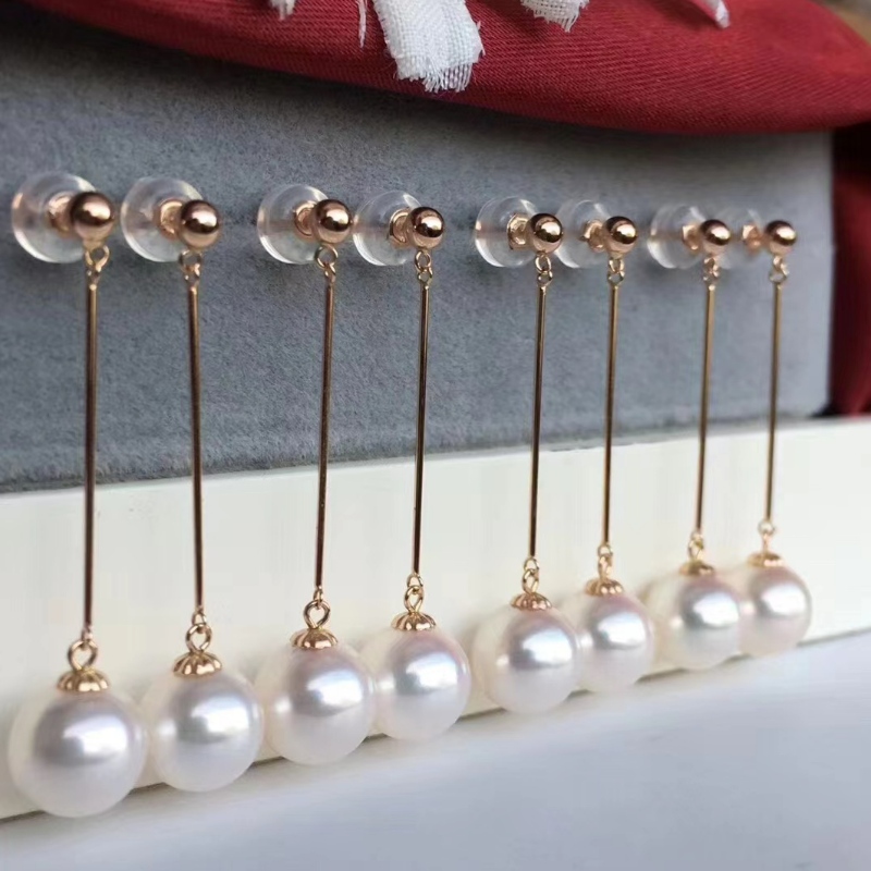 18k/14k/10k/9k златна перла обица, готова за изпращане