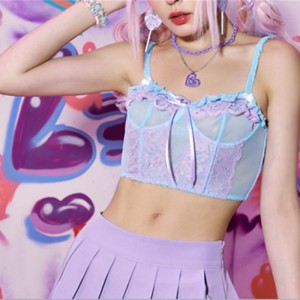 Дантелена подстригване на корсета горната дантелена вложка за бюджета с детайл на лъка