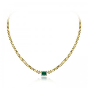 2022 Нова 1ct култивирана изумрудена висулка 925 сребро регулируемо просто колие