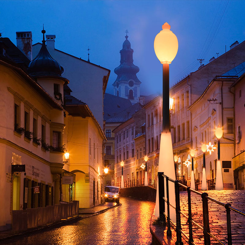 Външна градина LED улица Светлина с стълб, 60W RGB цвят Промяна на красива водоустойчива улична светлина за градина, вътрешен двор, па...