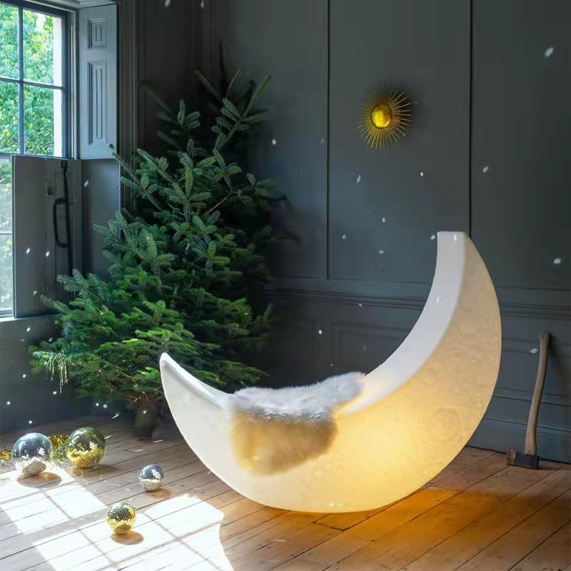 Party LED светещ люлеещ се стол на открито/indoor пластмасова лунна лампа светещ LED луна люлеещ се стол