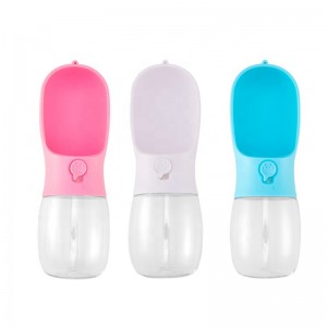Хранителна степен пластмаса теч Proof Portable Puppy Water Dispenser Botty Water Bottle с хранилка за пиене за домашни любимци на открито ходене по туризъ...
